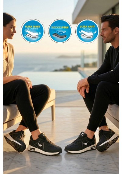 Walkway Muveon G Siyah-beyaz Unisex Spor Ayakkabı SİYAH-BEYAZ