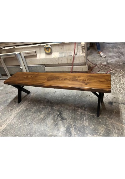 Ceviz Rengi Kütük Bank Ölçüsü 140x35.cm Çok Renkli
