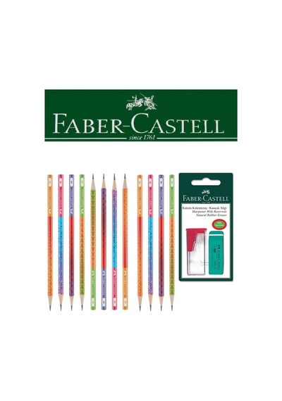 Faber-castell 12'li Smotthie Kurşun Kalem Ve Kutulu Kalemtıraş+silgi Seti Blister Karışık11