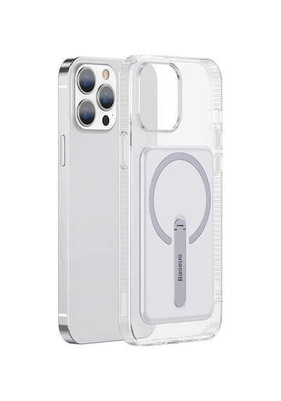 Baseus Apple iPhone Uyumlu 13 Pro 6.1inç Manyetik Magsafe Standlı Silikon - Kılıf- 5775 Şeffaf