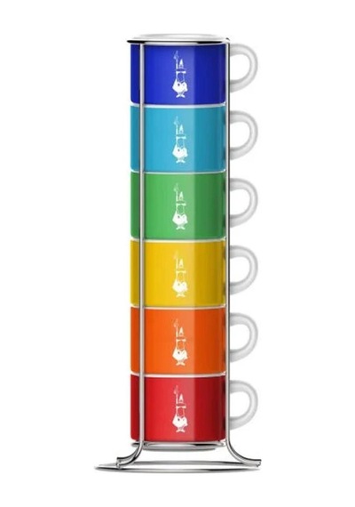 Bialetti Set 6'lı Stackable Renkli Espresso Fincan Seti Çok Renkli