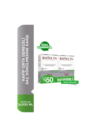 Bioxcin Klasik Yağlı Saçlar İçin Şampuan 2 x 300 ML