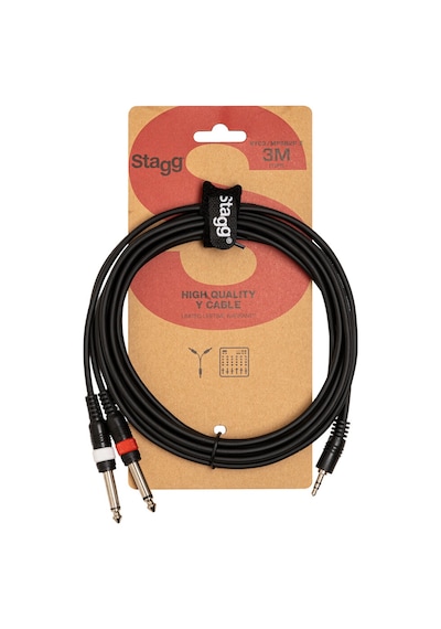 Stagg Syc3/mpsb2p E Y Ses Kablosu 3 Metre 3.5 Mm Stereo Mini Jack - 2 X 6.35 Mm Mono Jack