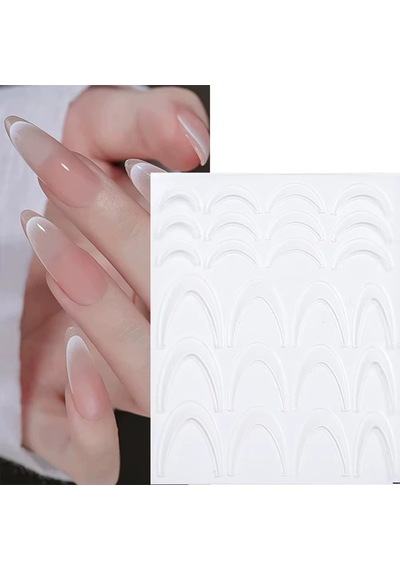 Ombre Efekt French Tırnak Sticker Beyaz Nail Art Sd-1953