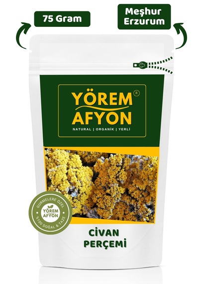 Yörem Afyon Meşhur Erzurum Dağların Kadim Şifası Yerli Hasat Civan Perçemi Bitkisi Achillea Millefolium 75gr