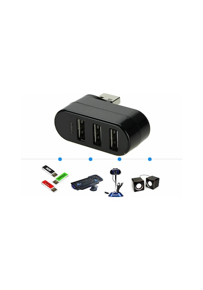 3 Port 180 Dirsek Usb Hub Çoğaltıcı Çoklayıcı Usb 2.0 Çoklama
