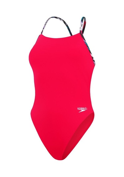 Speedo Solid Lattice Arkadan Bağlama Kadın Yüzücü Mayosu Çok Renkli