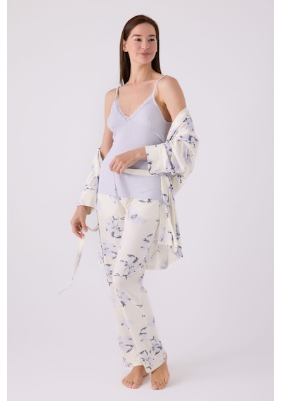Pierre Cardin Kadın Mavi 3lü Pijama Takımı Pc8885-s-v1 Mavi