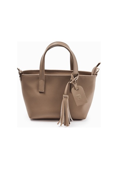 Molene Sütlü Kahve Püskül Detaylı Mini Tote Çanta