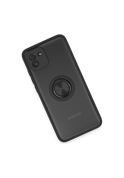 Samsung Galaxy A03 Kılıf Montreal Yüzüklü Silikon Kapak - Siyah 0.2M-Çok Renkli