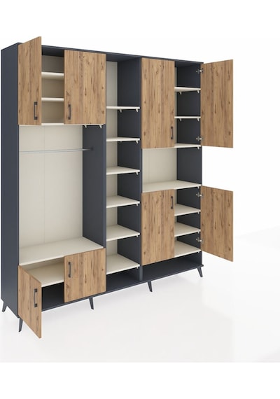 Hyperion Dolap 18 Raflı 8 Kapaklı Tek Askılı 220x44x243 Antrasit-çam/aytaşı Çok Renkli Hyperion Dolap 18 Raflı 8 Kapaklı Tek Askılı 220x44x243 Antrasit-çam/aytaşı Çok Renkli