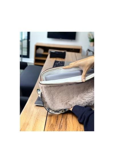 Pudra Toscase 13-13.3-14 Inch Peluş Apple Uyumlu MacBook, Laptop Çantası Pudra Pembe Pudra Pembe