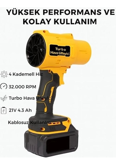 Ahv-18 Turbo Hava Üfleyici 4 Kademe Hız 21v 431w Kablosuz Blower 32.000 Rpm Diğer