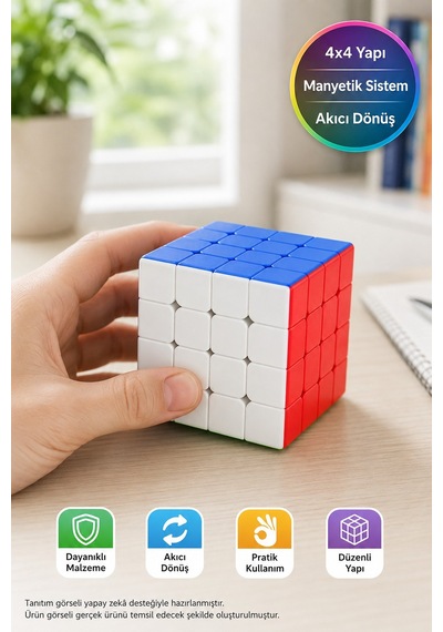 Qiyi M Pro 4x4 Manyetik Hız Küpü Stickerless Profesyonel Zeka Ve Akıl Küpü 2024 - 5,85 Cm