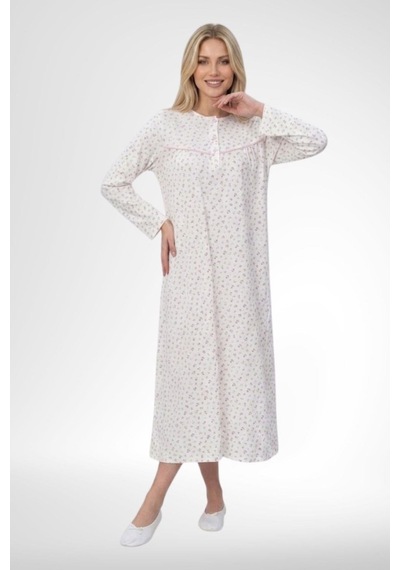 Mecit Pijama Mecit 6394 Pembe Büyük Beden %100 Pamuk Kadın Gecelik