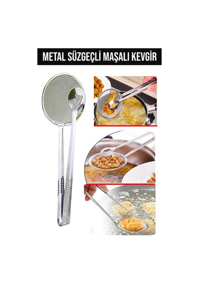 Pratik Süzgeçli Kızartma Ve Haşlama Maşası Maşalı Kevgir Paslanmaz Çelik 1 Parça Tr Paslanmaz Çelik Diğer