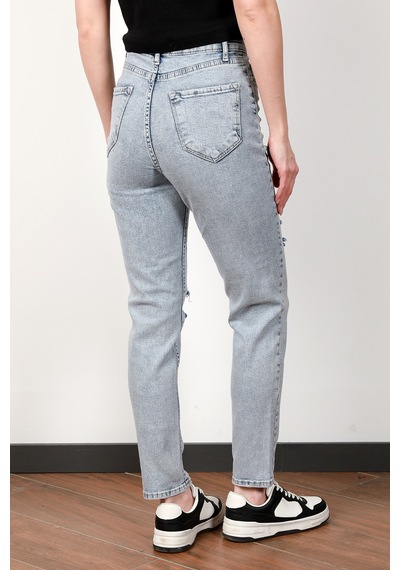 Giysa Kadın Lyc Lazer Kesim Skinny Jean Mavi