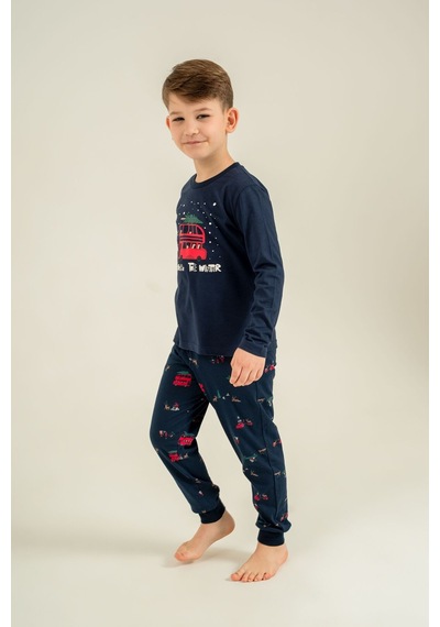 Rolypoly Let It Snow Baba Oğul Lacivert Uzun Kol Pijama Takım Rp3939-a-v1 Rp3939-a-v1