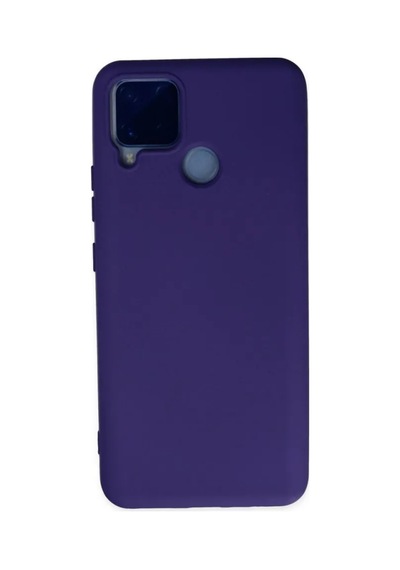 Jenerik Realme C15 Kılıf Nano İçi Kadife Silikon - Mor