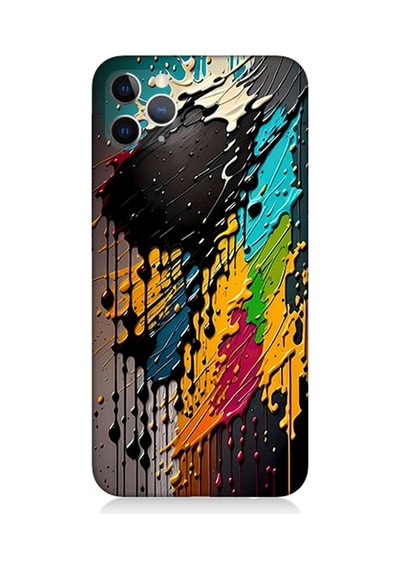 Apple Uyumlu  iPhone 11 Pro Max Silikon Kılıf Tuvaldeki Pastel Boyalar