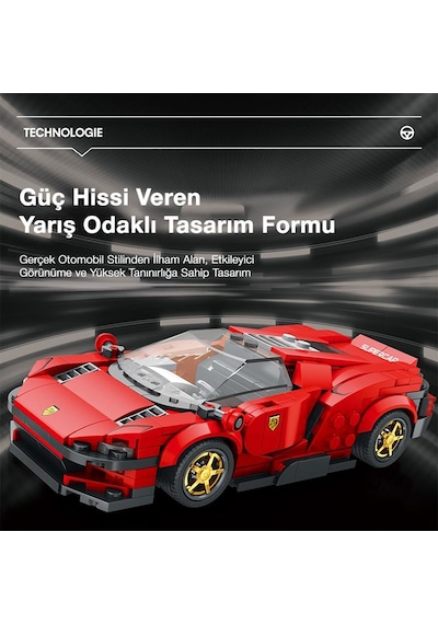 Reobrix Creator 11027 Ferrari Daytona Sp3 Spor Araba Yaratıcı Yapı Blok Seti Building Blocks - 350 Parça