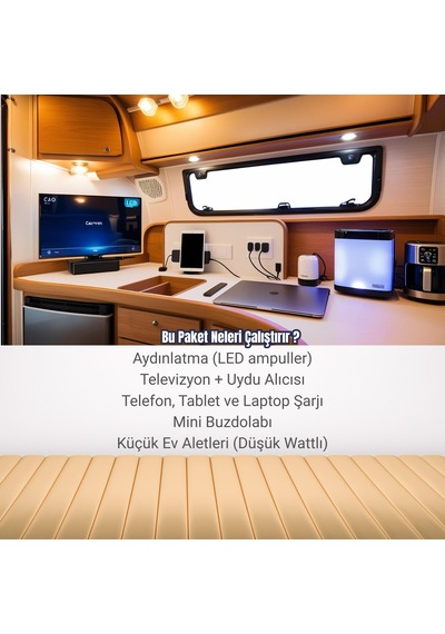 2kw Karavan Solar Enerji Paketi 210w Panel + 200ah Jel Akü