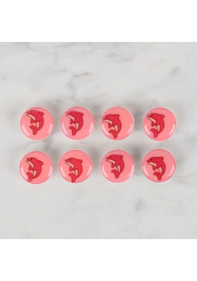 Loren Crafts 8 Li Pembe Yunus Düğme - 707