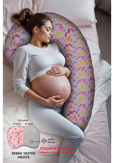 Hamile Yastığı,sarılma Yastığı Aktivite Yastığı Pamuk Kumaş Pembe Pembe - Pembe