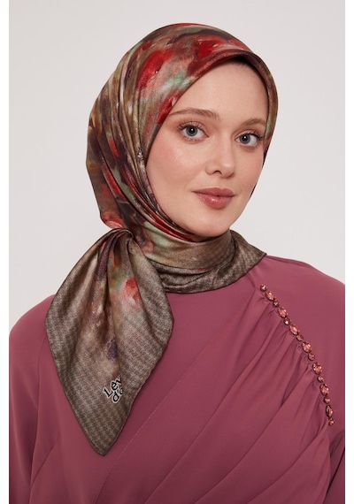 Levidor Kristal Eşarp - 06129 Yeşil-kırmızı