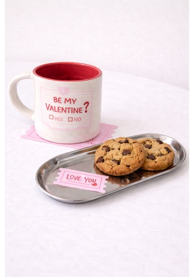 Be My Valentine Kulplu Seramik Kupa 235 Ml - Sevgililer Günü Hediyesi Krem - 834703950 Krem