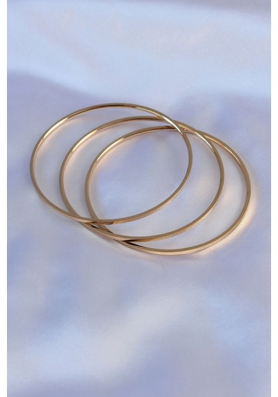316l Çelik Gold Renk Ajda Model Kadın 65 Mm Bilezik - Htc4631208019 Altın