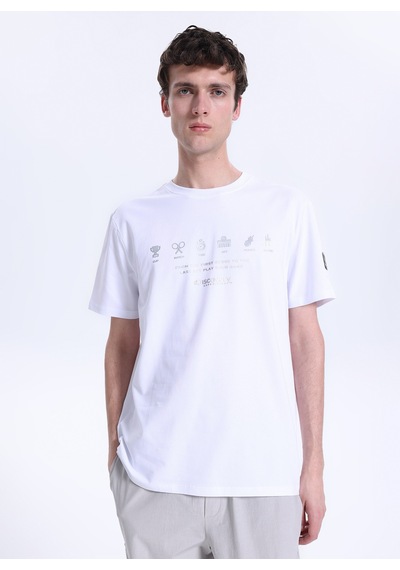 Discovery Expedition Beyaz Pamuk Karışımlı T-shirt D6sm-tst3742