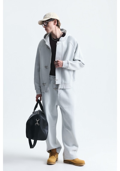 Vamos Oversize Klips Kapama Sweatshirt Takım Taş