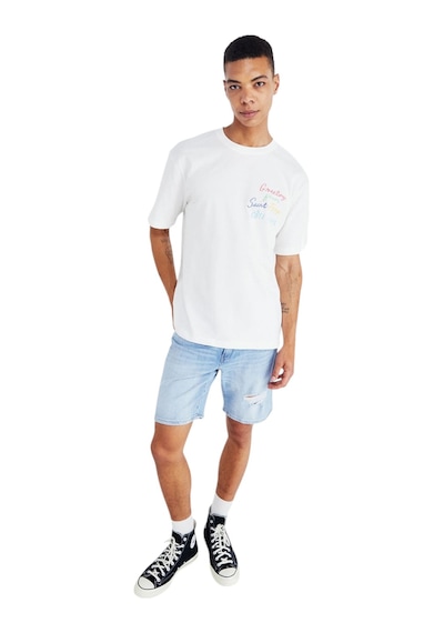 Only O Yaka Baskılı Erkek T-shirt Onsmanı Lıfe Rlx Hıdeout Ss Tee Beyaz