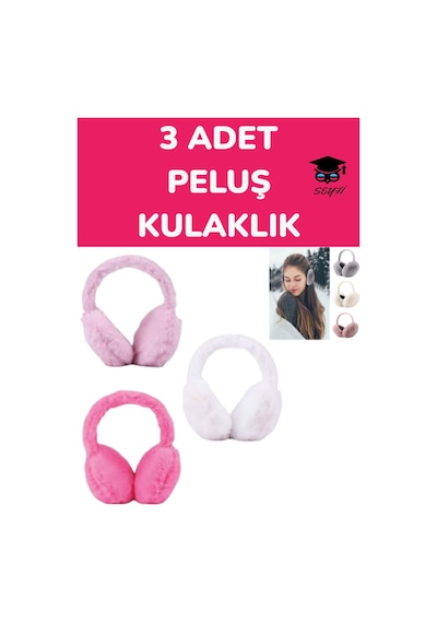 3 Adet Peluş Kulaklık Cr-3550