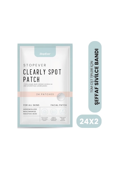 Clearly Spot Patch, Sivilce Karşıtı Şeffaf Plaster 2'li Paket Ultra İnce, Hidrokolloid + Niac