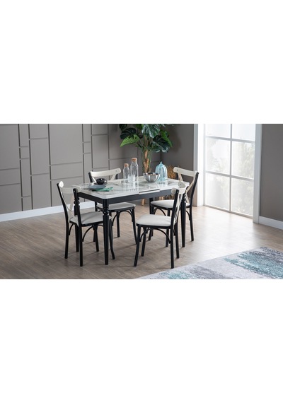 Gazzini Thonet Sandalye Siyah - Beyaz