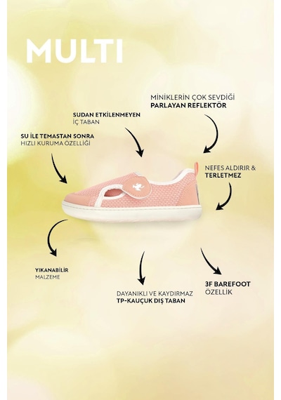 Hopfrög Kids Multi Barefoot Çocuk Ayakkabı Pembe