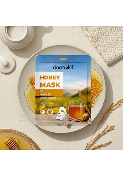 Dermokil Bal Özlü Kağıt Yüz Maskesi Mat Görünümlü Ciltler İçin 20 G X 5 Adet