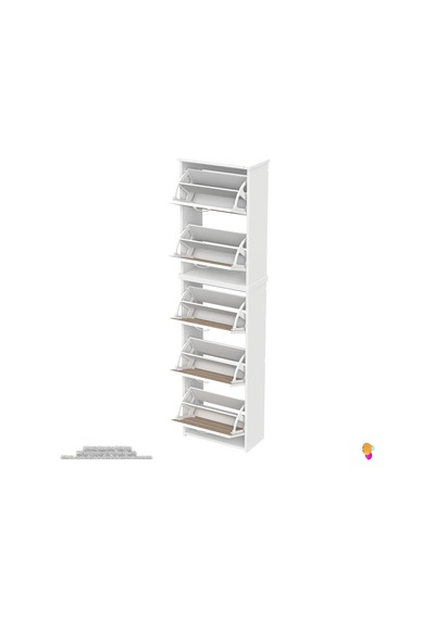Modilayn Verve Asma Kapı Önü 52x194x26 Cm Lik 3 Düşer Kapak 10 Göz Bölmeli Ayakkabılık Meşe - Beyaz Modilayn Verve Asma Kapı Önü 52x194x26 Cm Lik 3 Düşer Kapak 10 Göz Bölmeli Ayakkabılık Meşe - Beyaz