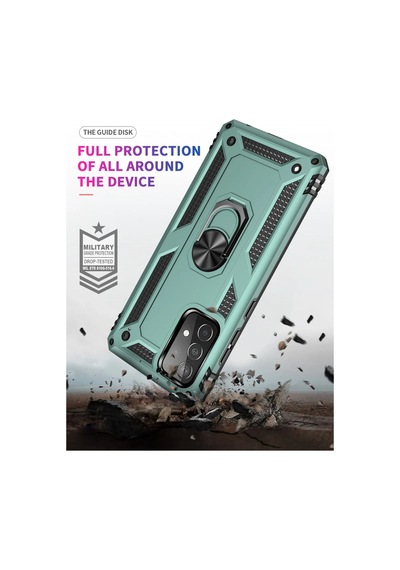 Newface - 820 - Samsung Galaxy A33 5g Kılıf Sofya Yüzüklü Silikon Kapak - Edntrend - - Yeşil