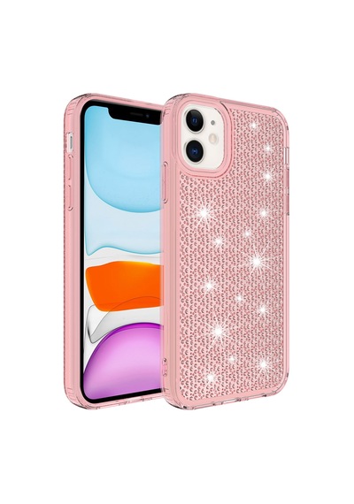 Apple Uyumlu iPhone 11 Uyumlu Aihttgli Parlak Tasarımlı Zore Snow Kılıf-pembe Pembe -