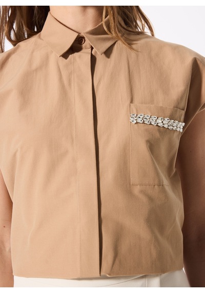 Fabrika Deve Tüyü Kadın Gömlek Loose Fit Düz Gömlek F5sl-gml0324 Camel