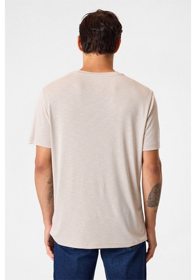Back And Bond Regular Fit Basic Bej Tişört Çok Renkli