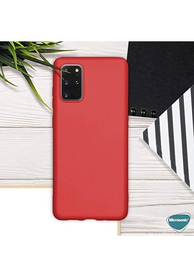 Matte Silicone Samsung Galaxy S20 Plus İçin Kılıf Siyah Galaxy S20 Plus İle Uyumlu Kılıf - Siyah