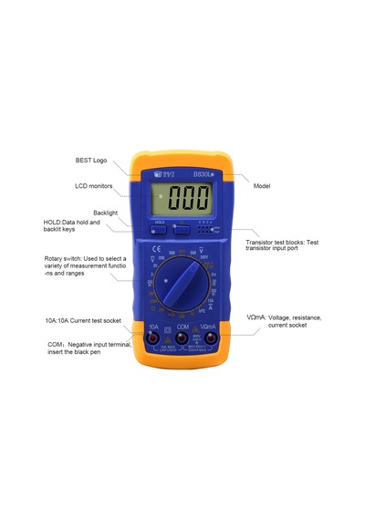 Dijital Multimetre Ölçü Aleti Lcd Ekranlı Best B830l