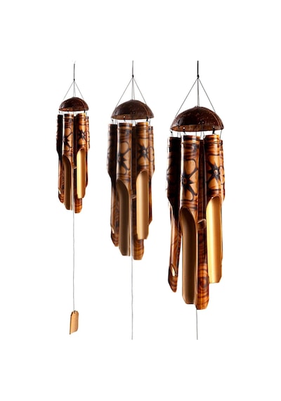 Feng Shui Coconat Bambu Rüzgar Çanı 45 Cm Orta Boy