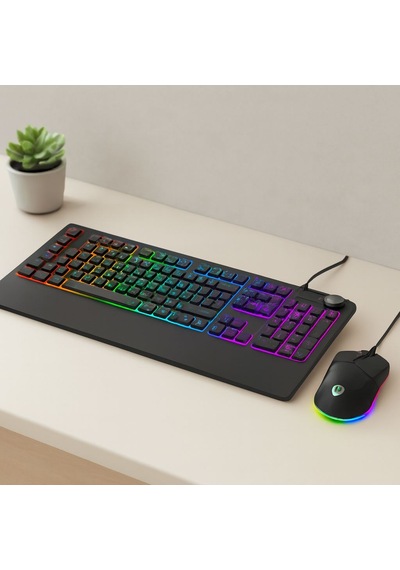Mekanik Oyuncu Klavye Ve Rgb Mouse Seti Usb, 12800 Dpı