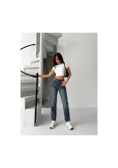Kene Jeans Bacak Taşlı Mom Jeans Yeşil Tint