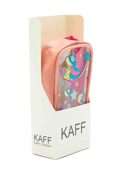 01112 Pembe Renk Unicorn Desenli Şeffaf Su Geçirmez Tek Bölmeli Kalem Kutusu